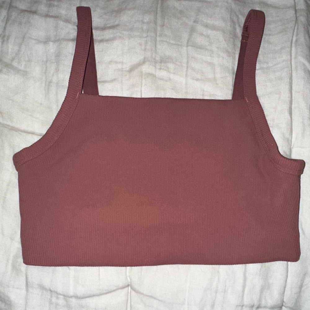 EUC Blush/Mauve Offline Ribbed Square Neck Bra Sz medium